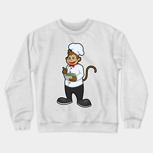 Monkey as Cook with Bowl Crewneck Sweatshirt